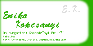 eniko kopcsanyi business card